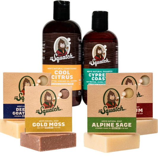 Dr. Squatch Men's Bar Soap - Ocean Pack | Natural Bay Rum, Gold Moss, Goat's Milk, Alpine Sage & Citrus