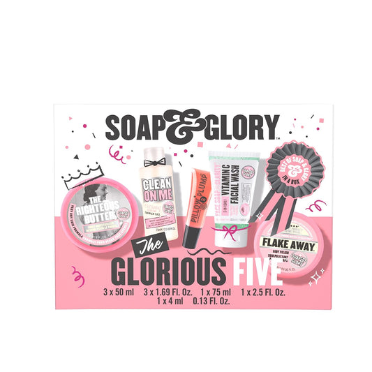 Soap & Glory Holiday Gift Set - Righteous Butter, Shower Gel, Scrub, Face Wash & Lip Gloss