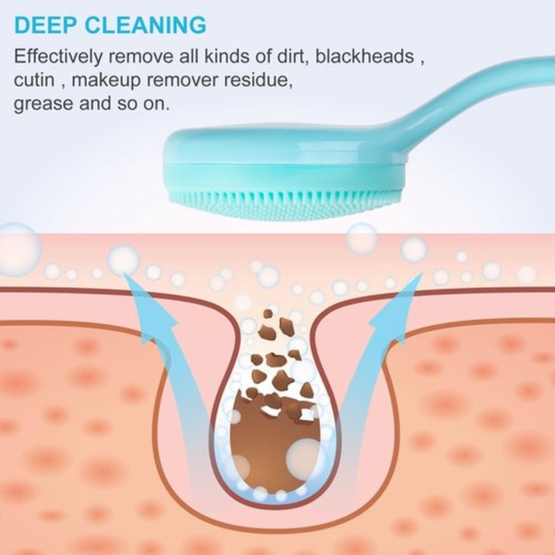 HINZIC Silicone Manual Facial Cleansing Brush, Skin Friendly Waterproof Face Cleaning Scrubber Exfoliator Cleanser for Blackheads Whiteheads Makeup Residues Removal- Blue