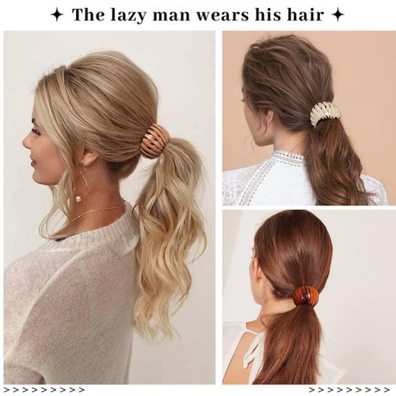 6Pcs Bird Nest Magic Hair Clips Hair Nest for Bun Strong Ponytail Holders for Women Girls (Glossy Transparent Jelly, Small)