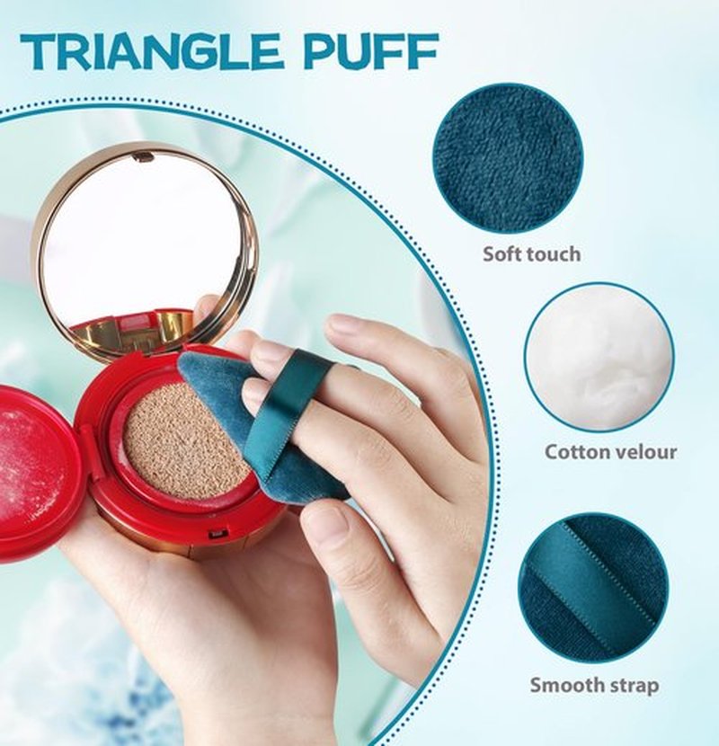 8 Pieces Triangle Powder Puff Face Soft Triangle Makeup Puff Velour Cosmetic Foundation Blender Sponge Beauty Makeup Tools (Pack of 3)