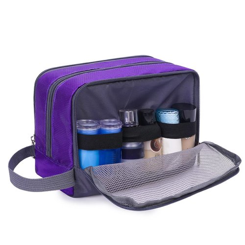 Toiletry Bag for Men Hanging Dopp Kit Water Resistant Shaving Bag Small Toiletry Bag for Traveling (Dark Purple)