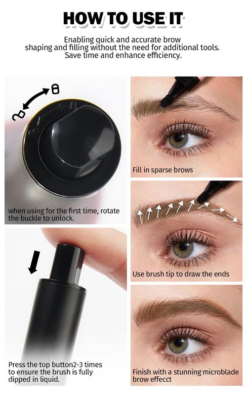 Revorie Brow-Fection Angled Brush & Dip Liquid Eyebrow Gel, Brow Lamination & Powder Pen, Eyebrow Hair Stroke Brush, Wild Eyebrow Pencil Waterproof Long Lasting Quick Drying (#03 Auburn)