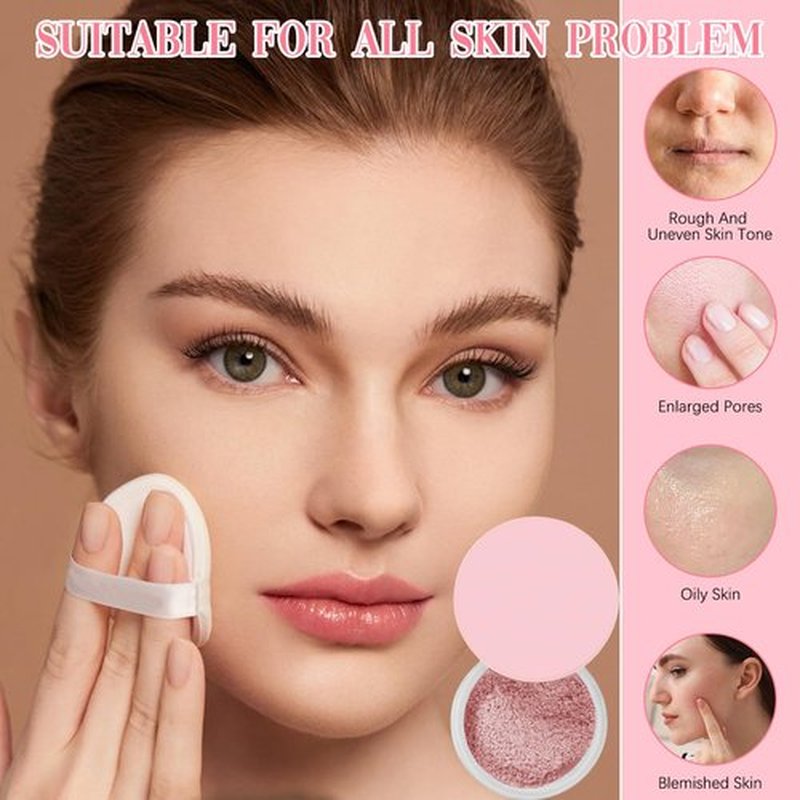 Beauty Blurring Powder, Beauty Pink Setting Powder, Blurring Setting Powder, Beauty Blurring Setting Powder for All Skin Tones (01#, 1Pc)