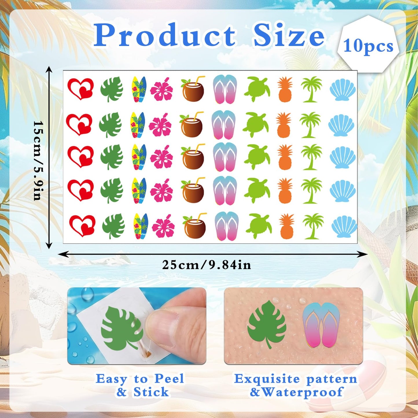 Eclazul Tanning Stickers for Body - 500 Pcs Luau Spray Tan Bed Accessories