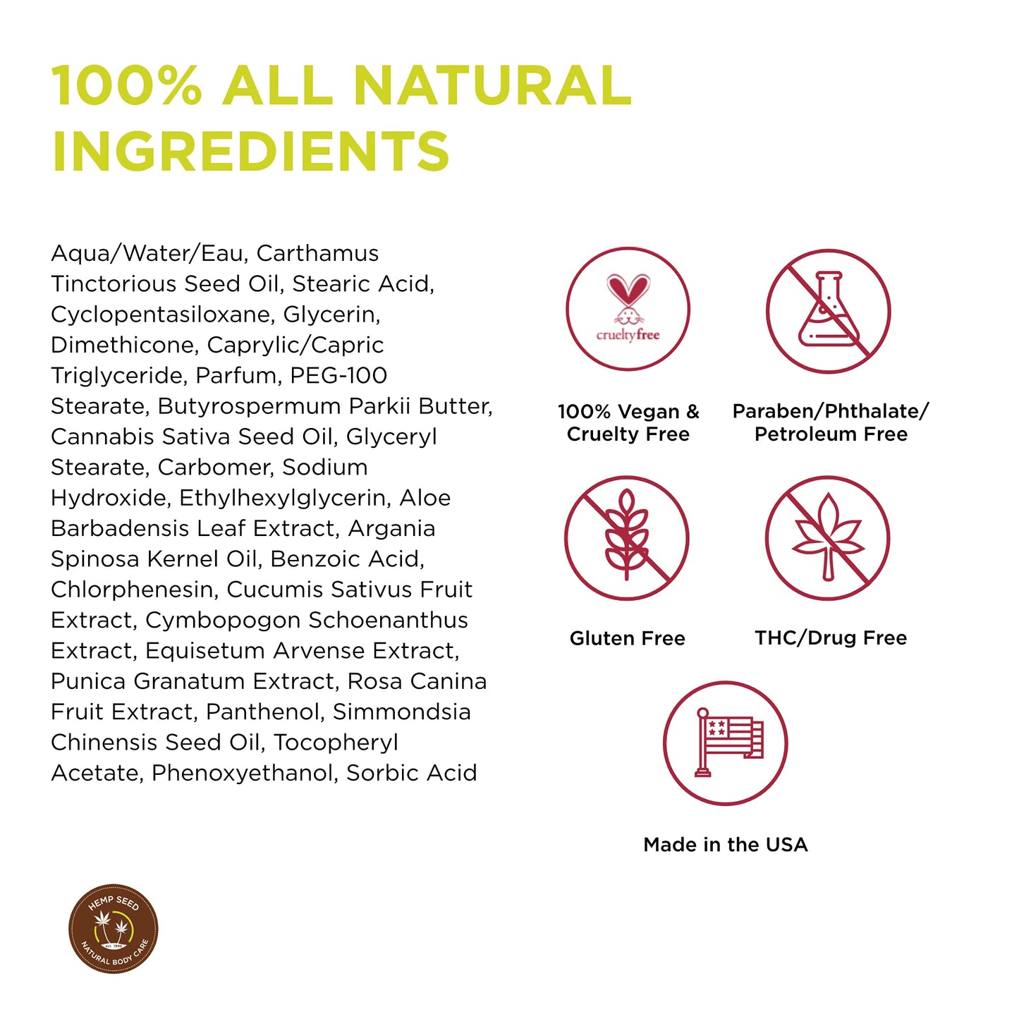 Hemp Seed Skin Butter, Isle of You - 8 oz. - Total Body Moisturizer - Hemp Seed Oil, Jojoba Oil, Shea Butter - Vegan & Cruelty Free