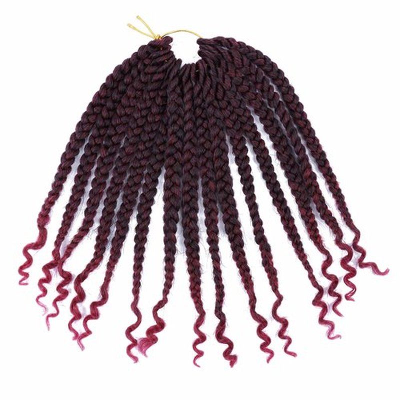 6 Packs Crochet Box Braids Curly Ends 10 Inch Bohemian Box Braids Crochet Hair for Black Women (1B/Bug, 10 Inch)