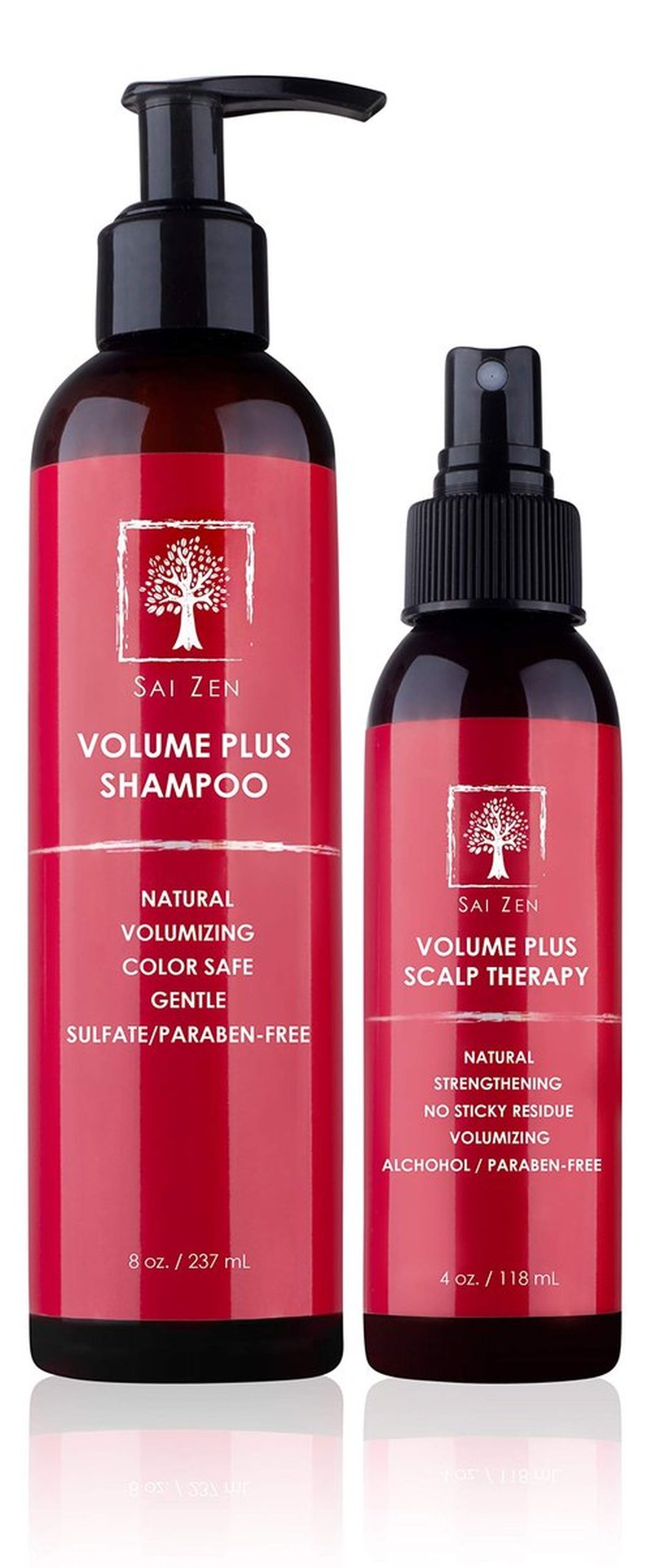 Sai Zen Volume Plus Set | Volumizing Shampoo 8 oz. & Scalp Therapy Spray 4 oz. | Anti-Thinning Formula | Made in USA | Sulfate, Alcohol & Paraben Free
