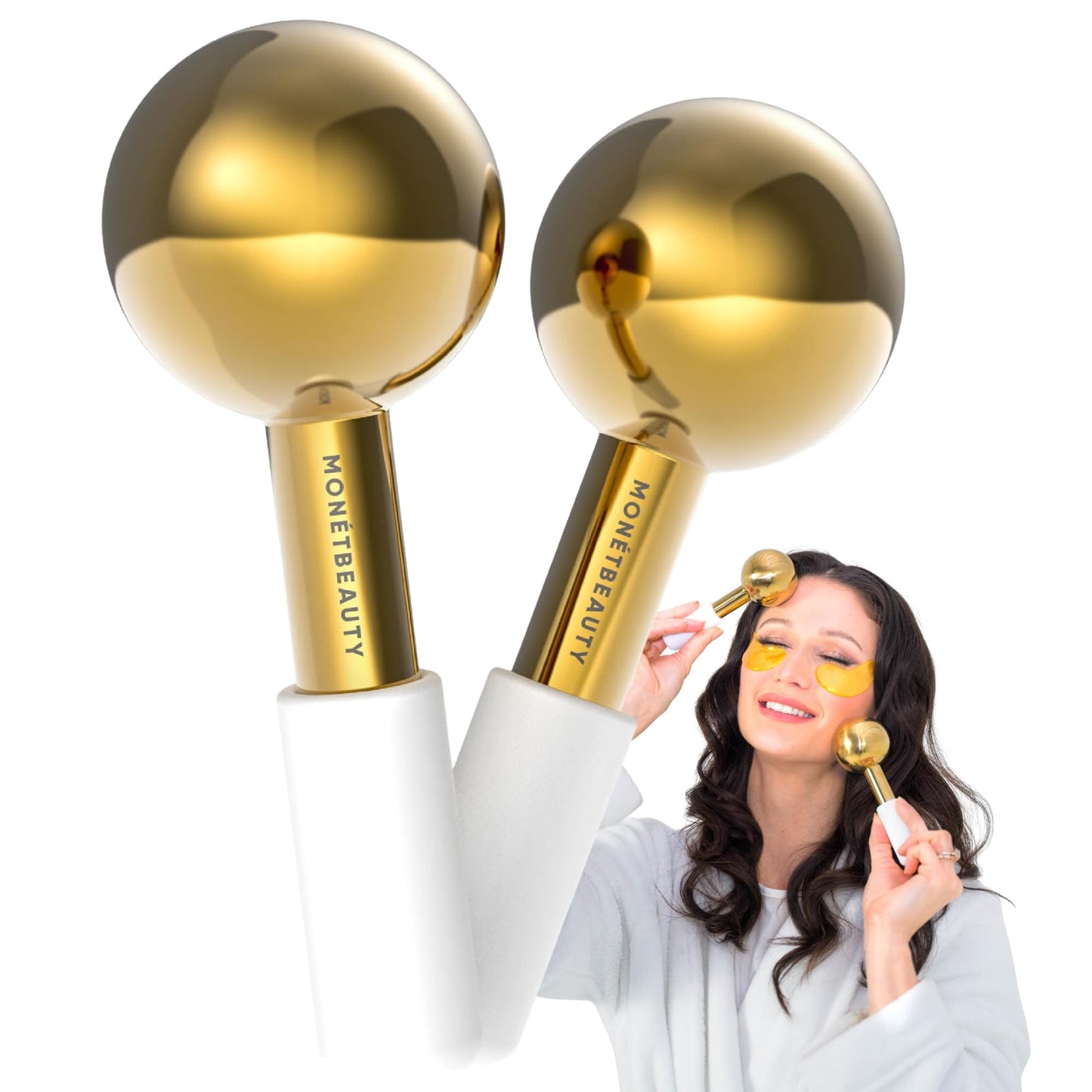 MonétBeauty Tighten Skin, Depuff & Sinus Relief? Try Stainless Steel Ice Globes for Facials - Durable Cryo Globes Instantly Reduce Puffiness, Tighten Pores, Facial Massages and Daily Beauty Routines