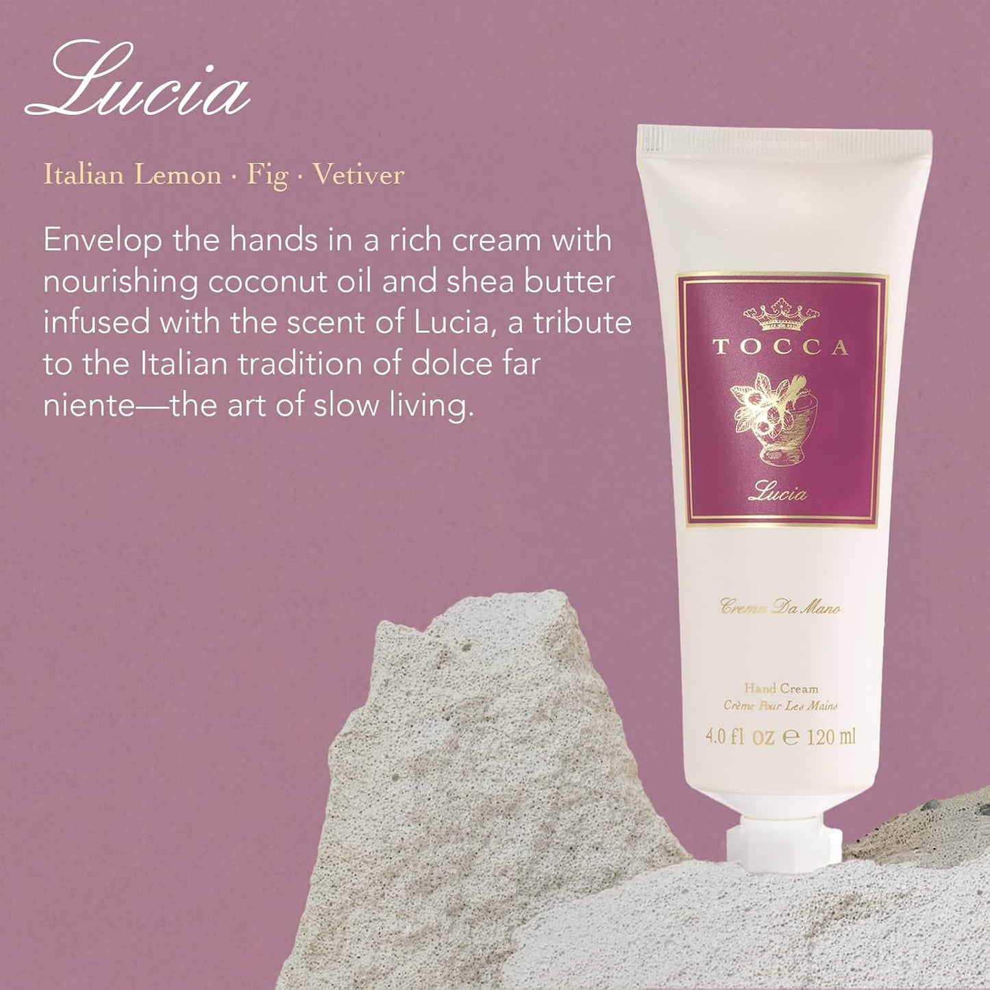 Tocca Crema de Mano, Cleopatra Hand Cream, 4 oz - Grapefruit, Jasmine, Vanilla Musk - Moisturizing, Quick Absorbing