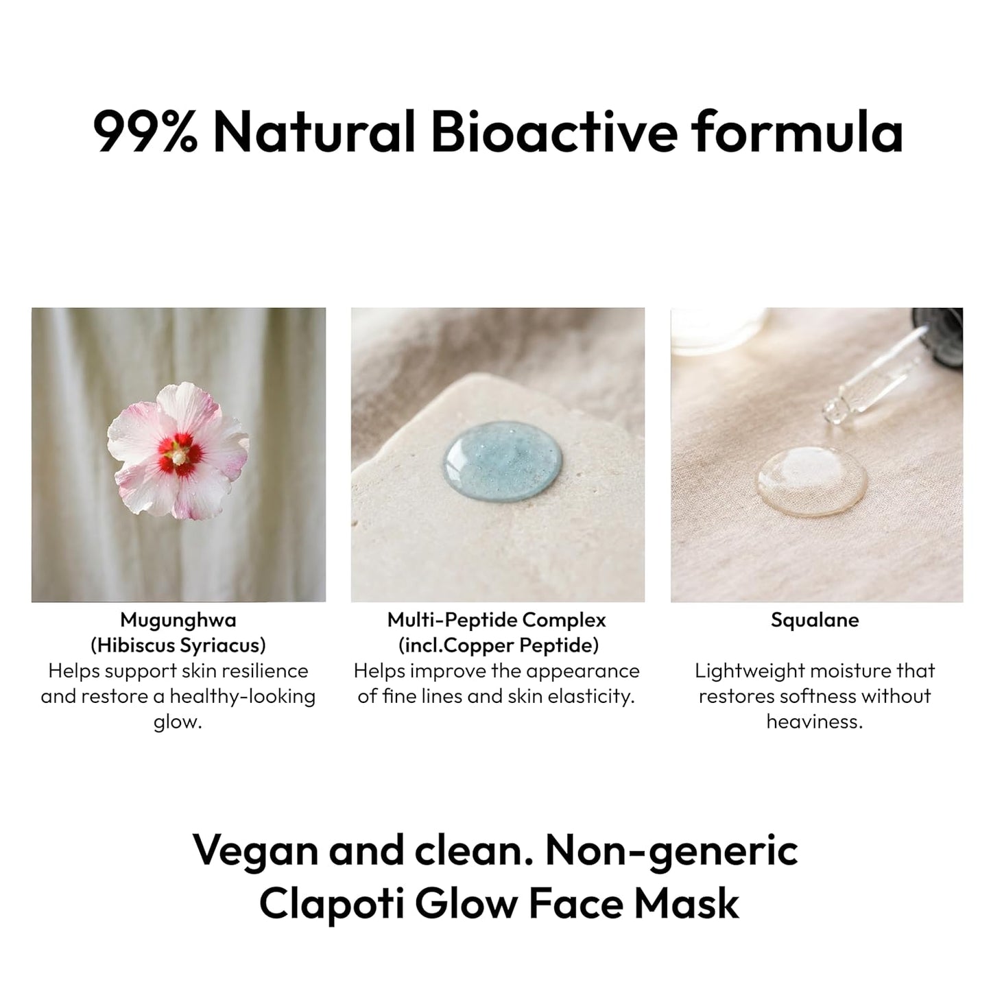 Korean Bamboo Sheet Face Mask - 99% Natural Hibiscus & Peptide Complex | Moisture & Firming Glow, 1 Sheet