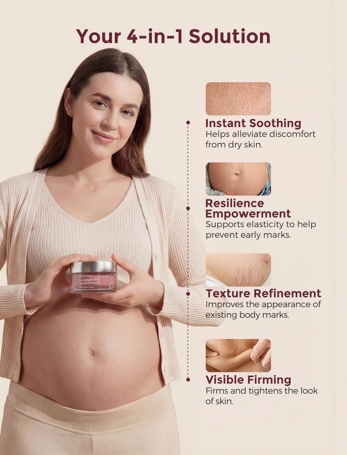 Momcozy Oil Capsule Cream for Stretch Marks, Sample Duo, EWG Verified, Clinically Tested, Non-Greasy, Safe for Pregnancy & Sensitive Skin, 0.36 oz (2 x 5g Sachets)