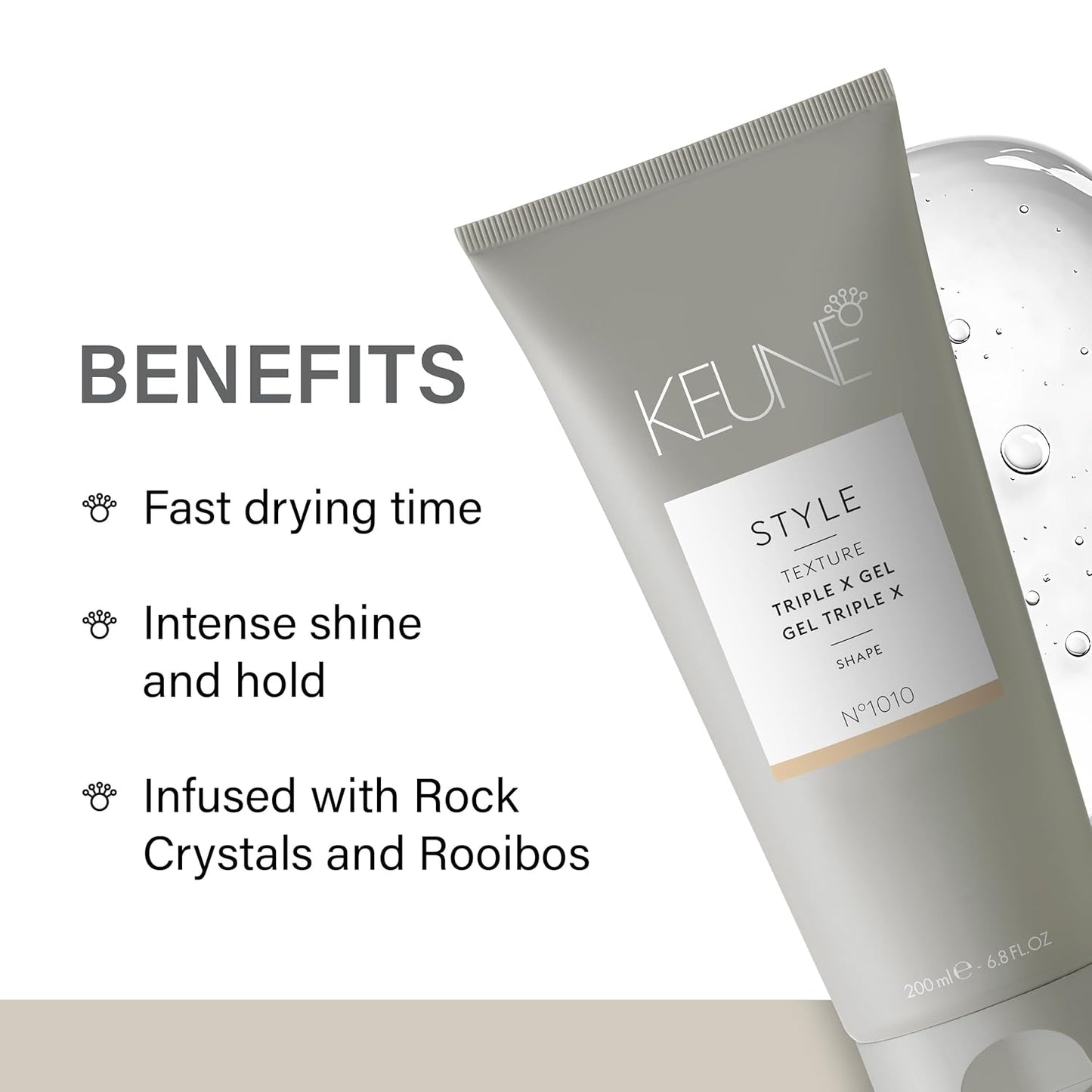 Keune Style Triple X Gel, Ultimate Hold & Wet Look Styling Gel, 6.8 Fl Oz