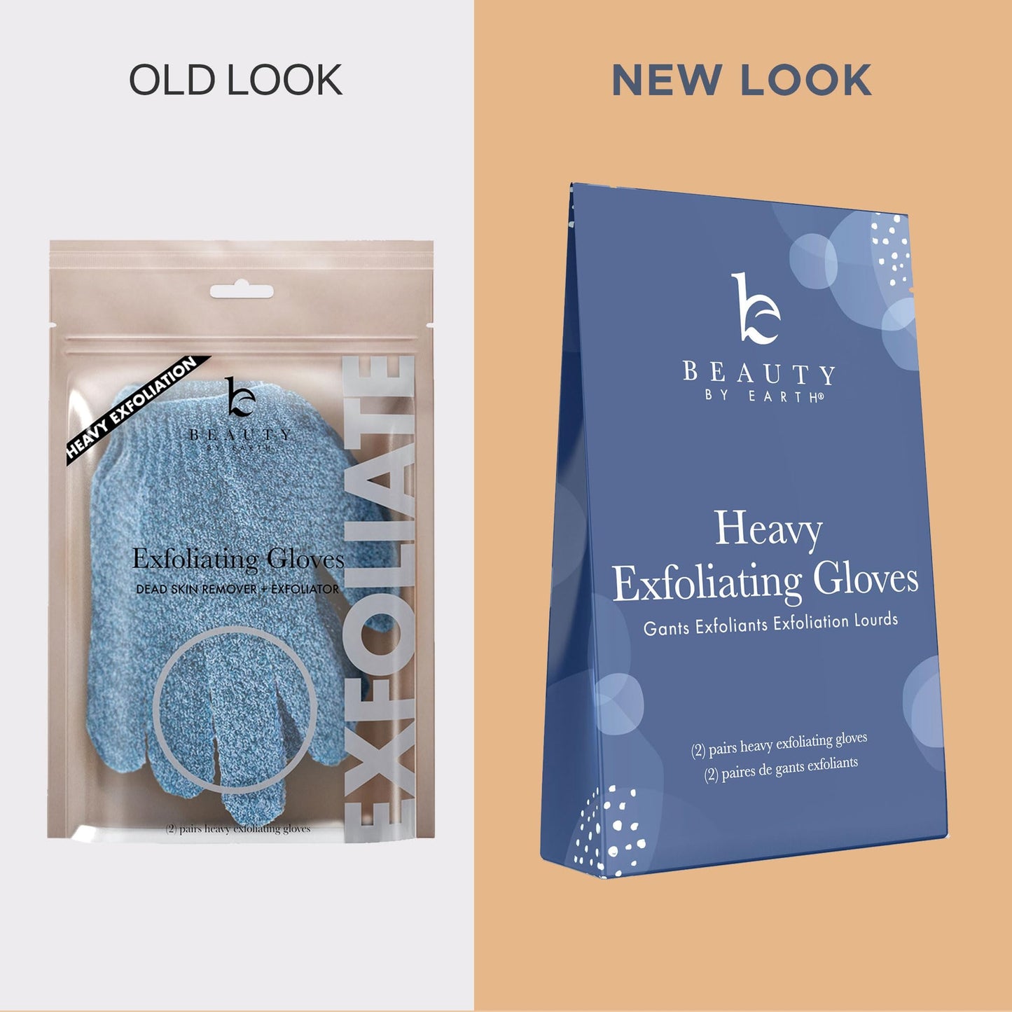 Exfoliating Glove (4 pcs, 2 Pairs) - Heavy Shower Gloves for Body Scrub