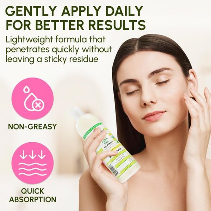 DEW ME DAILY USDA Certified Organic Aloe Vera Gel 12 oz - 100% Pure, Cold Pressed, Hand Harvested, Infused with Coconut, Lime & Verbena Essential Oils, Chemical-Free - Skin & Hair Care, Made in USA