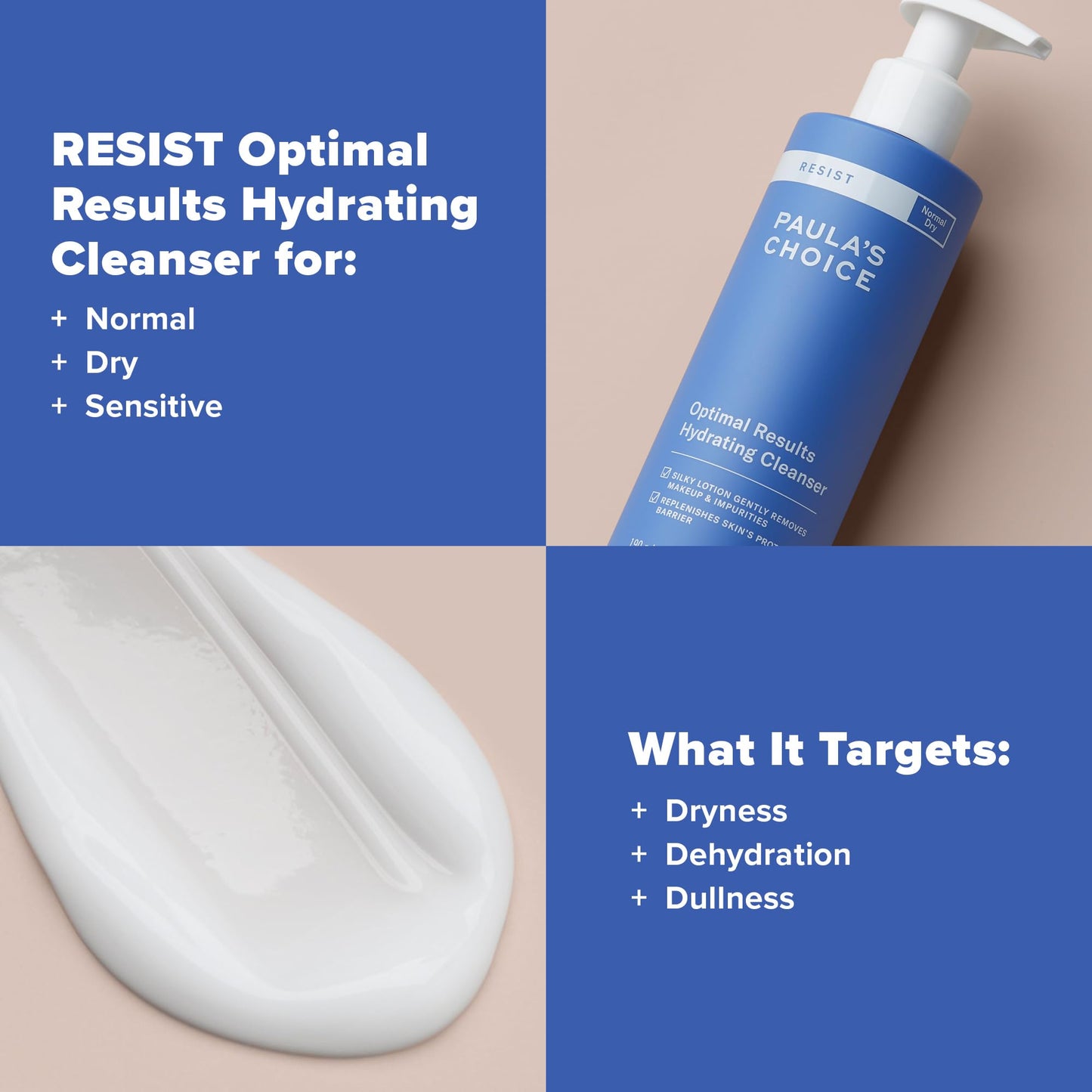 Paula's Choice RESIST Optimal Results Hydrating Cleanser, Green Tea & Chamomile, Anti-Aging Face Wash, Dry Skin, 6.4 Ounce