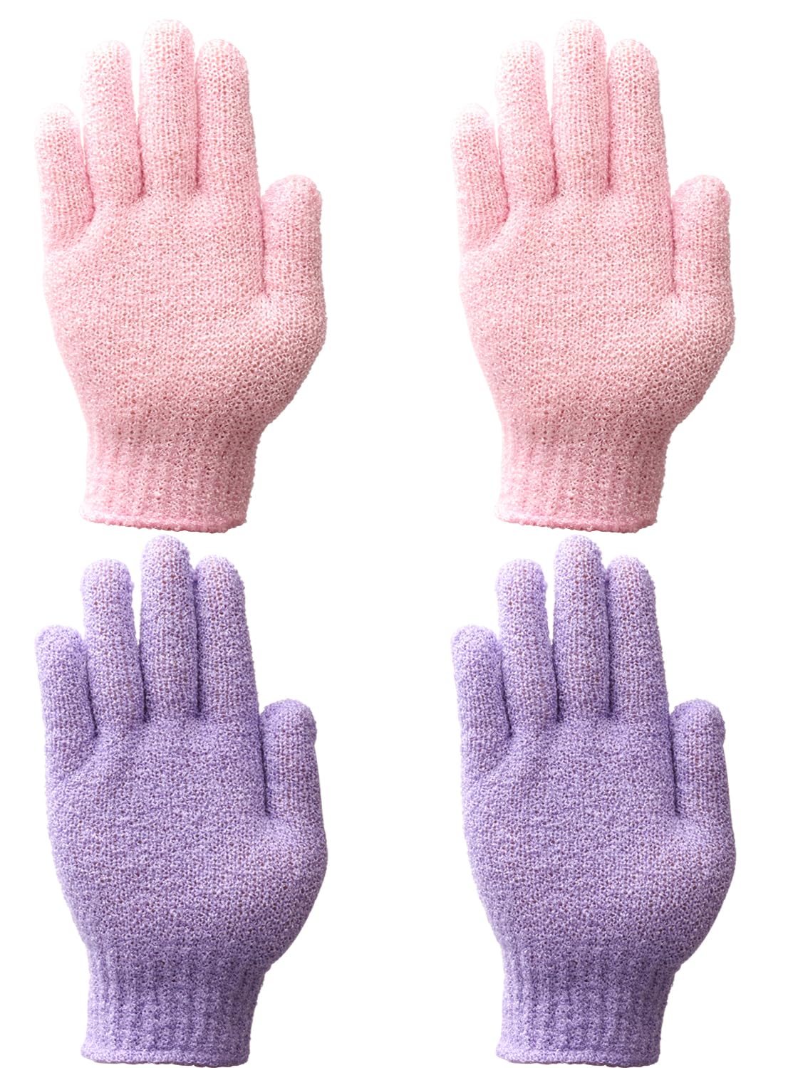 Shower Gloves,Double Sided Exfoliating Bath Gloves,Shower Body Scrub Gloves for Women & Men Deep Clean Skin Spa Massage Beauty Skin Shower Scrubber Bathing Accessories,#P207 (2pairs Color 06)