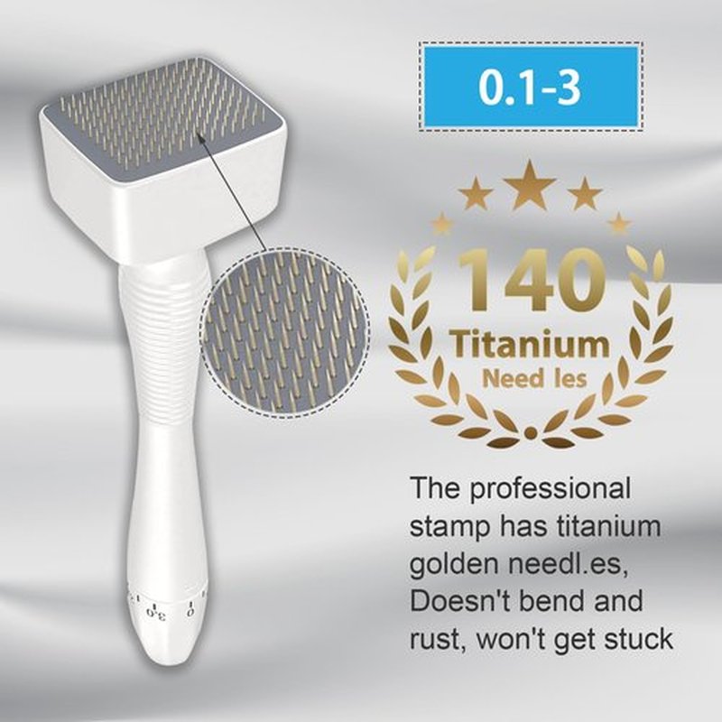 Titanium Microneedles Derma Roller - Stamp Alternative -Microneedle Micro Needle Skin Care Tool - Microneedling Roller for Men and Women (White)