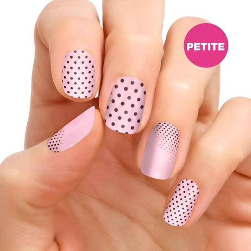 Save Me A Spot (Petite) - Color Street Nail Strips Black Dots on Pink 16 Count (Pack of 1) FDC234 0