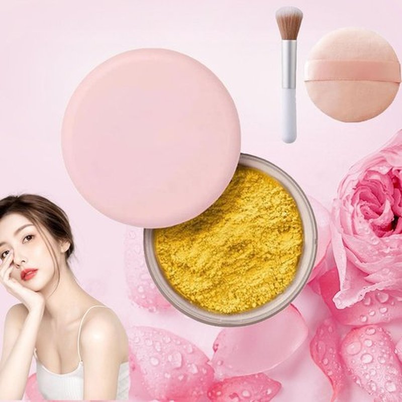 Luminance Milano Pink Powder, Luminance Milano Powder, Allaur Beauty Pink Setting Powder, Beauty Blurring Powder, Beauty Pink Setting Powder, Waterproof Setting Powder, for All Skin Tones(05#)