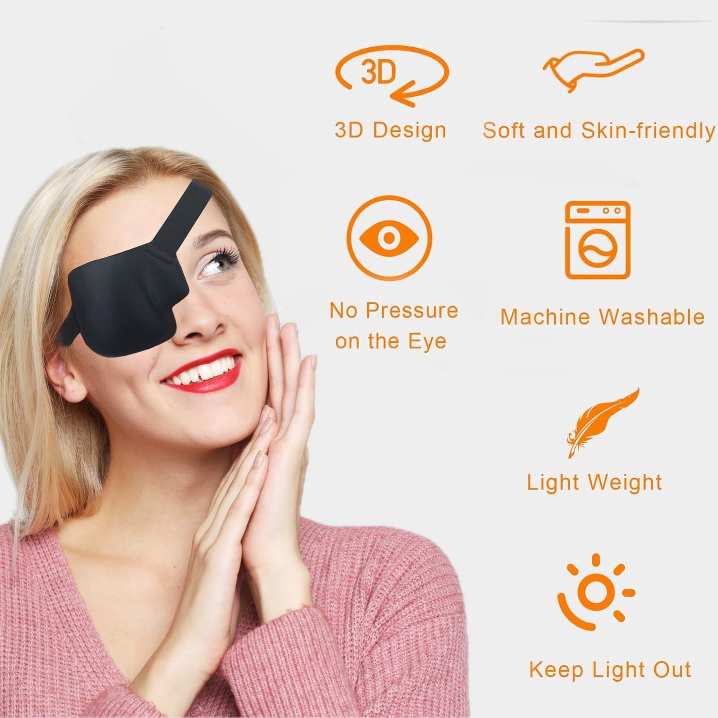 THSIREE 3D Eye Patch, Medical Eye Patches for Adults Kids, 3D Amblyopia Lazy Eye Patches for Right Eye