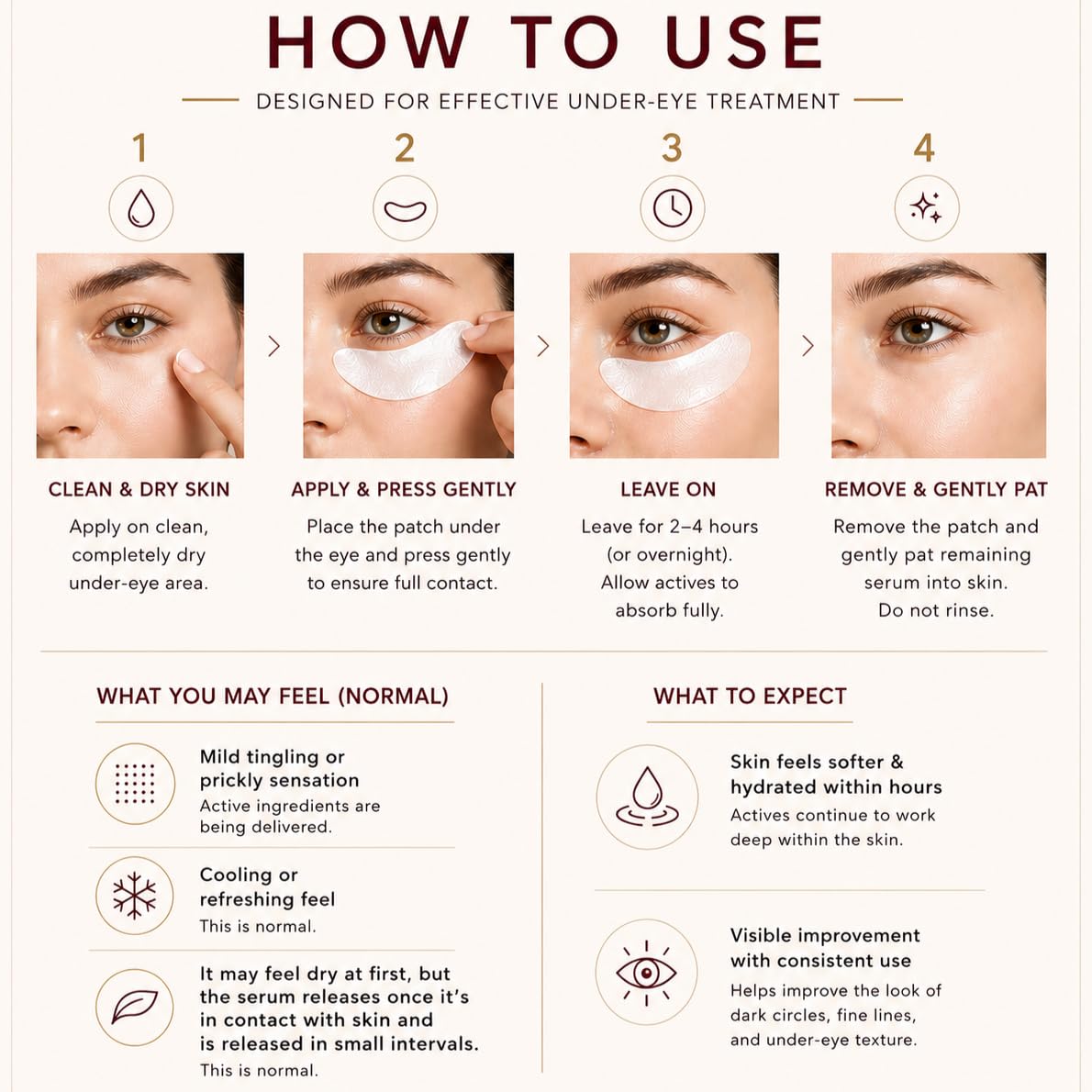 AVER Under Eye Patches for Anti-Wrinkle Treatment for Dark Circles, Lifting, Firming & Anti-Aging | Peptide, Collagen, Hyaluronic Acid, Panthenol & Niacinamide | Hydrates, Brightens & Firms | 3 Pairs
