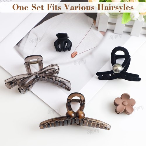 Sppry Hair Claw Clips for Women Thick/Thin Hair Set of 5 PCS