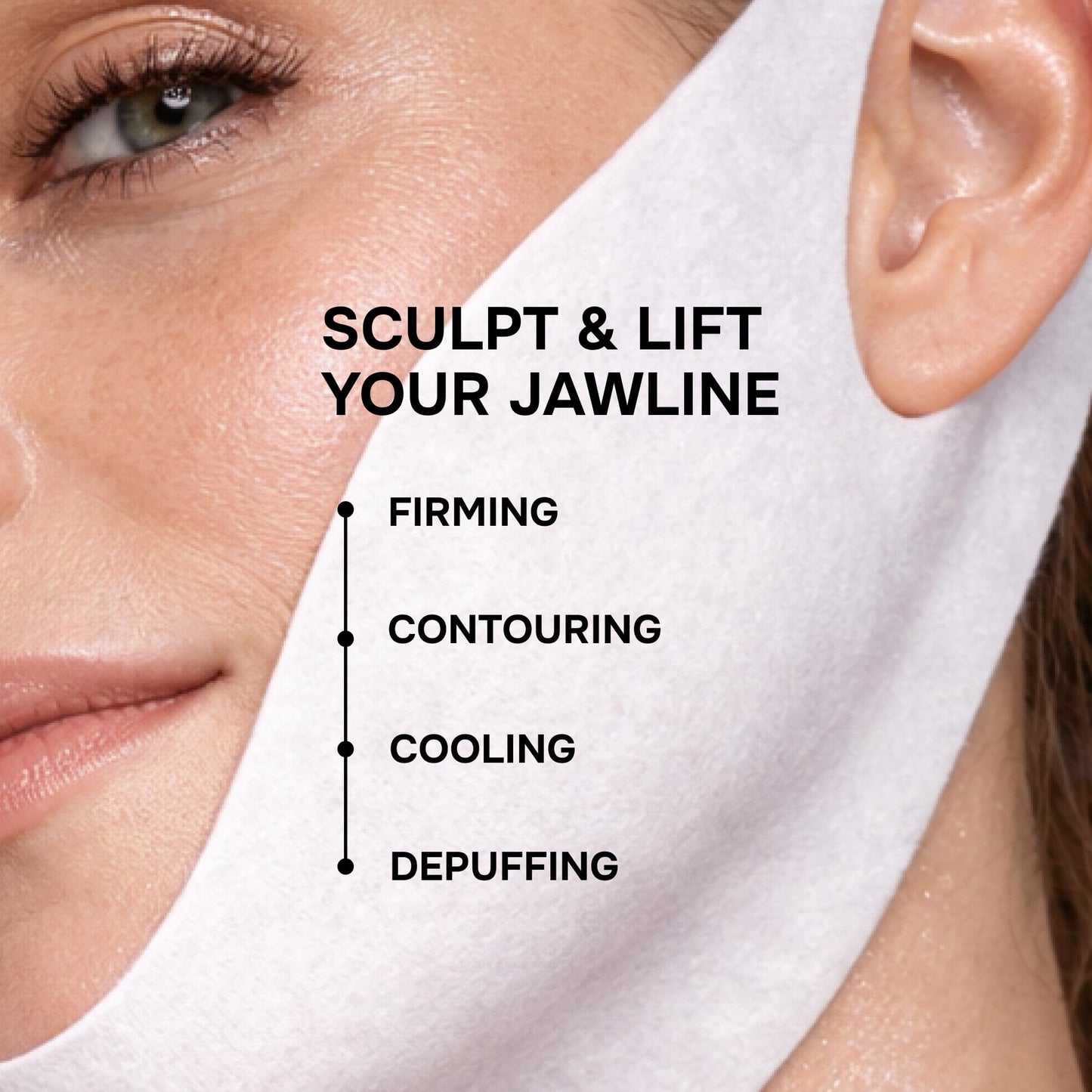 V Line Lifting Mask with Collagen, Retinol & Hyaluronic Acid - Caffeine, Niacinamide Visible Neck Tightening and Chin Lifting Mask for Women - Double Chin Strap for Face & Jawline Shaper - 5 pcs