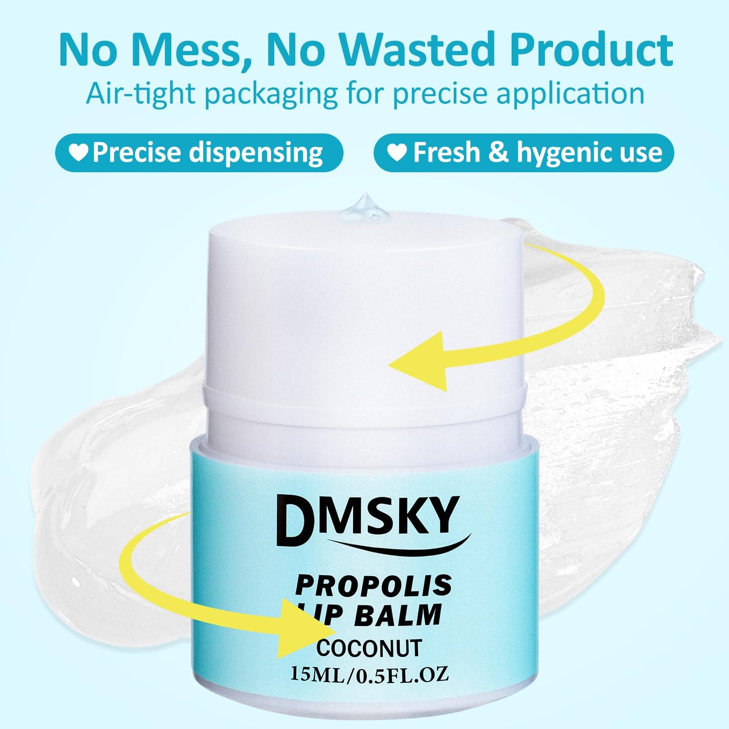 DMSKY Lip Sleeping Mask Set 8 Pack, Lip Butter with Propolis and Vitamin E, Lip Balm for Dry Lips, Reduce Lip Lines and Improve Lip Color