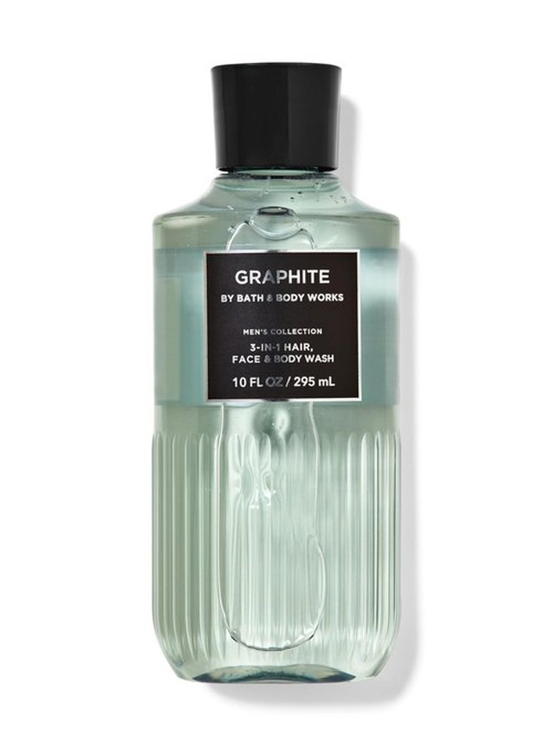 Bath and Body Works Men's Collection Graphite 3-in-1 Hair Face and Body Wash 10 Fluid Ounce