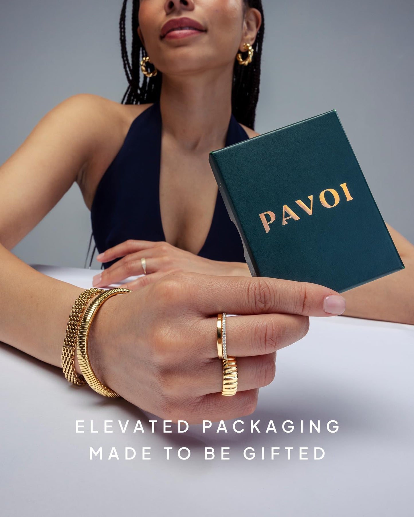 PAVOI 14K Yellow Gold Plated Graduated Tennis Necklaces for Women - Cubic Zirconia Tennis Necklace for Brides & Bridesmaids - Simulated Diamond Chain Trendy Wedding Jewelry - 16 Inches
