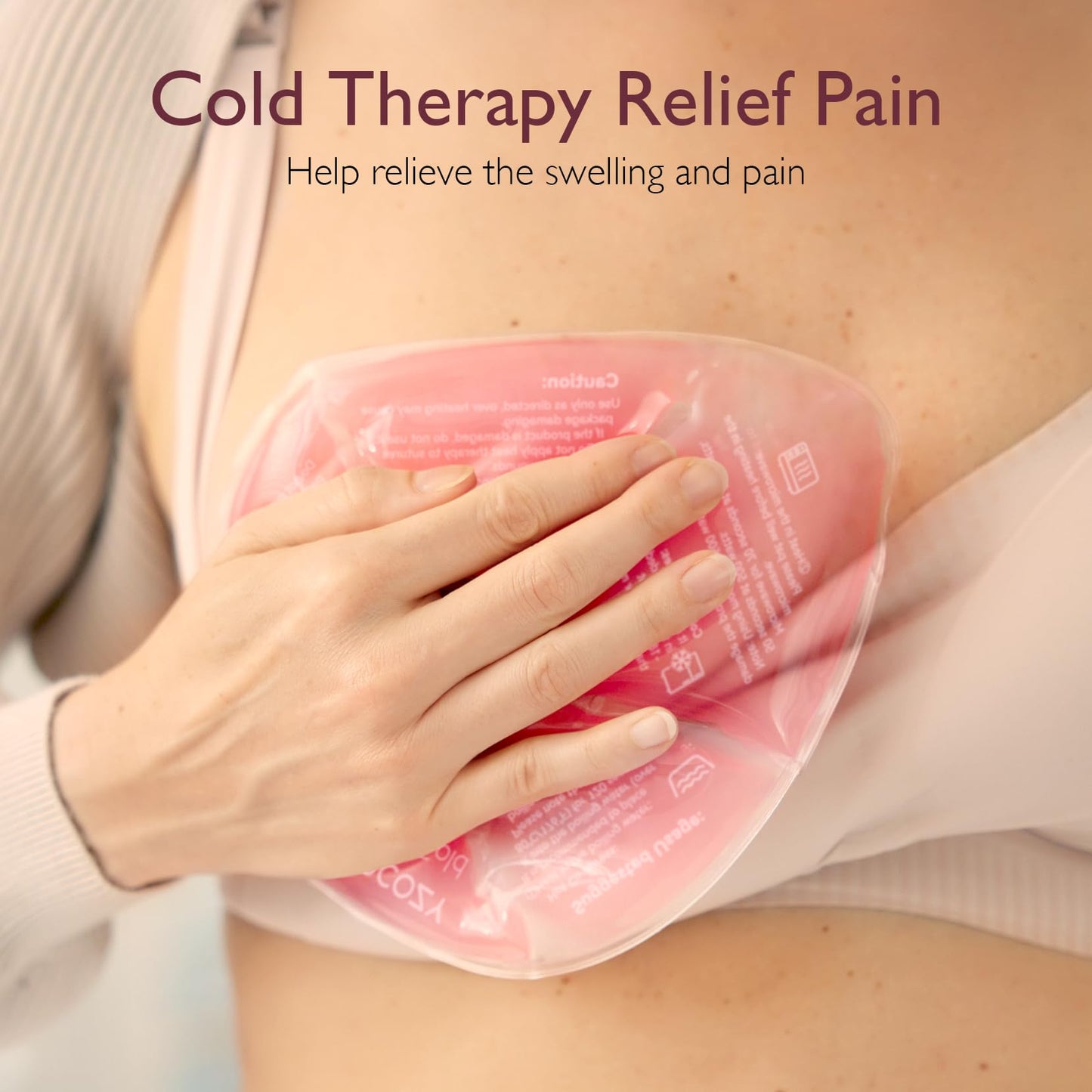 Momcozy Larger Breast Therapy Packs, Hot and Cold Breast Pads with 2 Soft Covers, Breastfeeding Essentials, Postpartum Recovery, 2 Pack, Pink