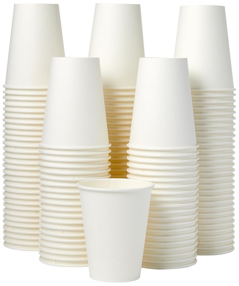 Disposable Paper Cups - 12 Oz Hot & Cold Beverage Cups | White, 1000 Count