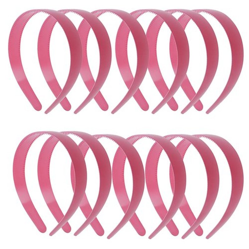 1 Inch Plastic Headbands (set of 12) - Light Pink