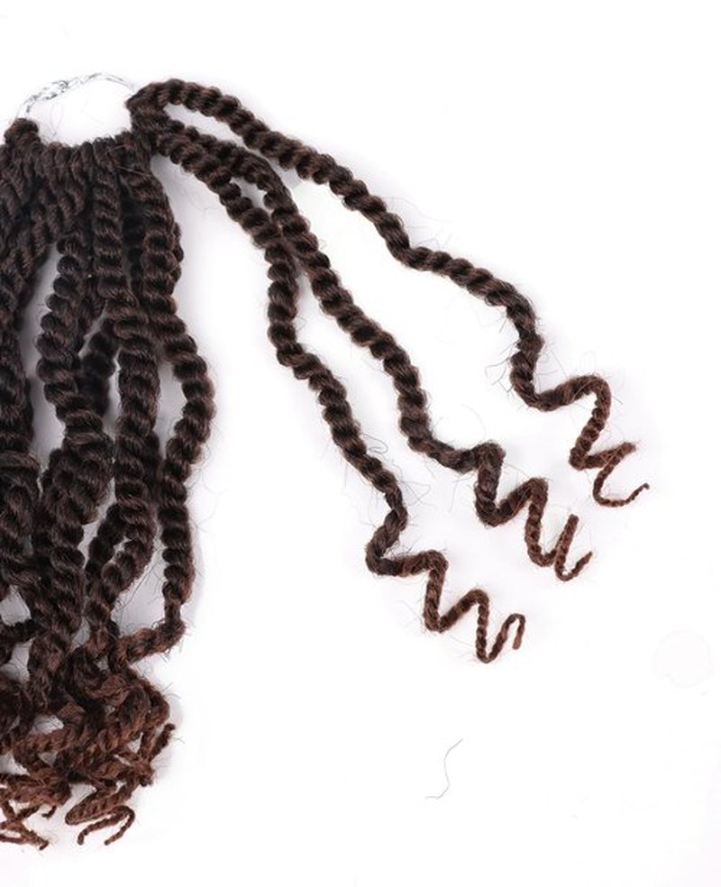 6 Inch Crchet Hair for Black Women Pre Looped Senggalese Twist Crochet Hair Short Kids Crochet Hai Rope Twist Crochet Hair with Curly Ends (6 Inch,T30)