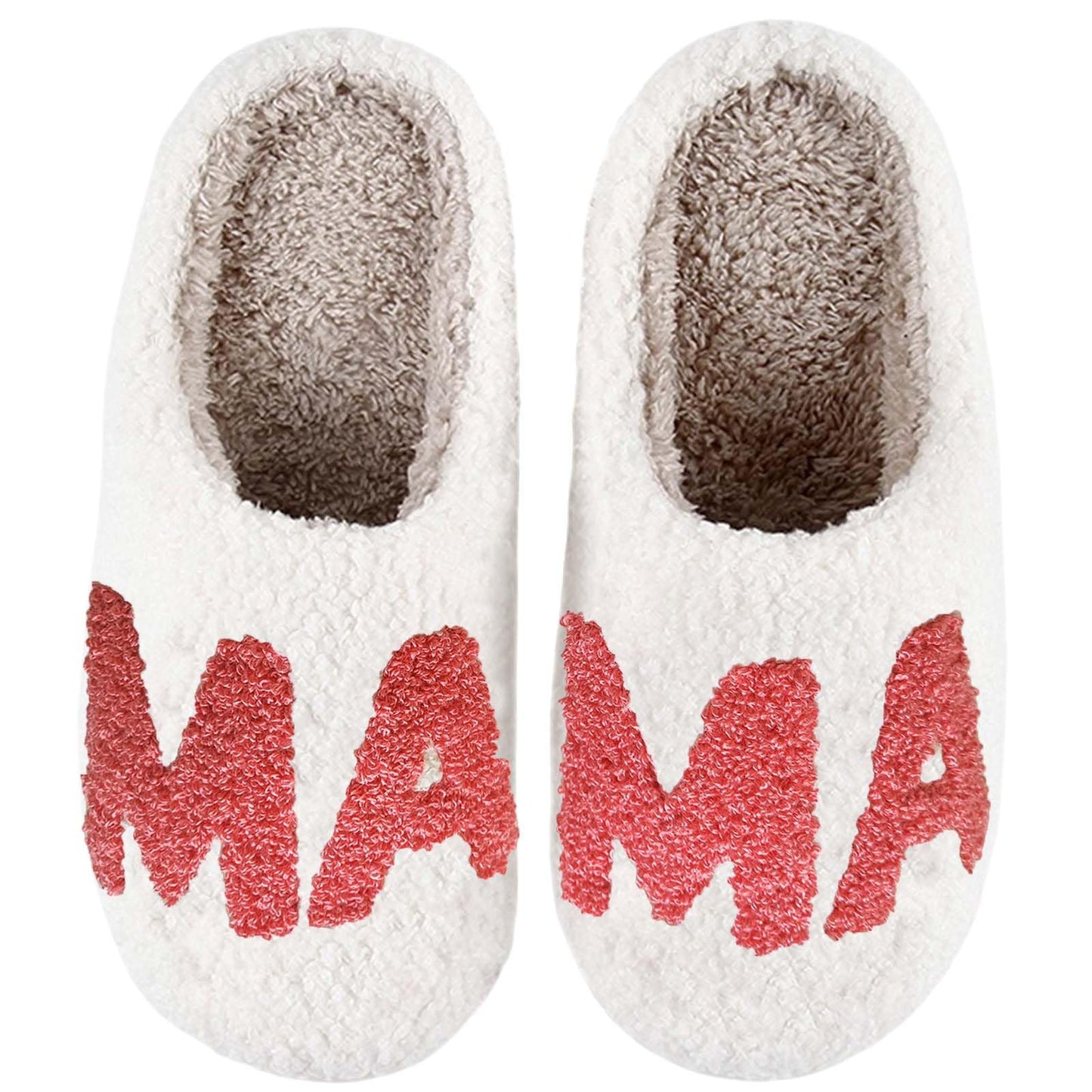 Aucomfo mama Slippers For Women Mother's Day Gifts For Mom Valentine Cute Comfy Bedroom Home Memory Foam Slippers,Ladies Furry Warm Shoes Indoor for Winter,Mother 41-42