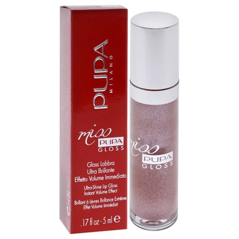 Pupa Milano Lip Gloss, Miss Milano - Extreme Shine, Instant Volume Effect, Moisturizing, Non-Sticky, Creamy Texture, Enchanted Moment - 0.17 Oz