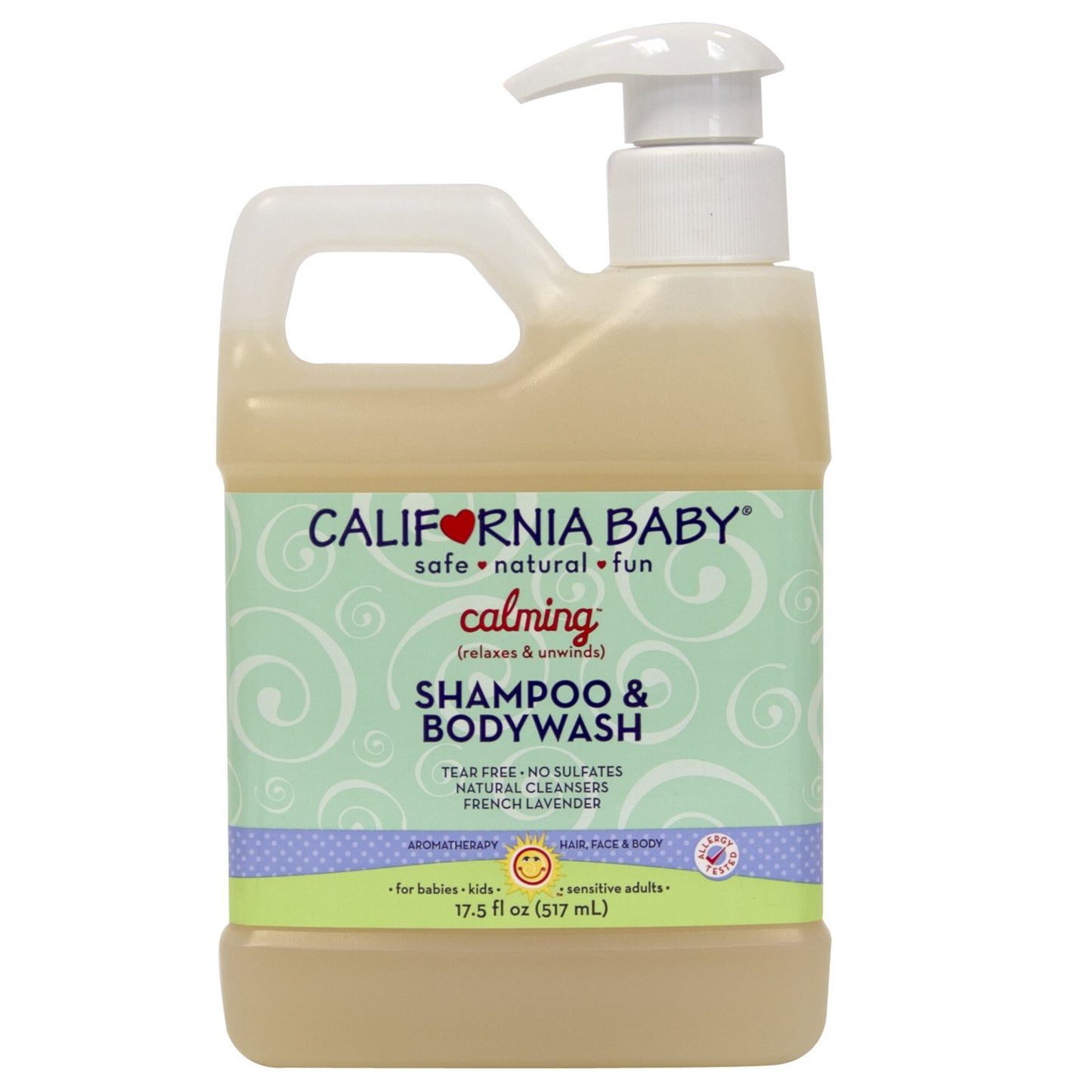 California Baby Calming Baby Shampoo and Body Wash, 17.5-Ounce Bottles (Pack of 2)