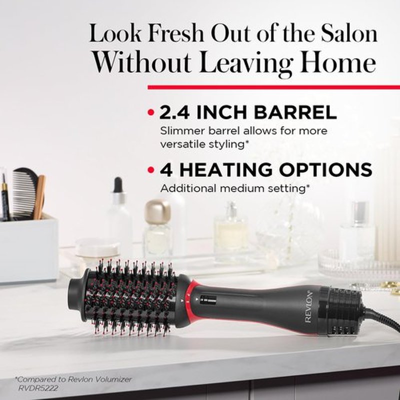 REVLON One Step Volumizer PLUS Hair Dryer and Styler | More Volume, Less Damage, and More Styling Control for Easy and Fast Salon-Style Blowouts, Plus Travel Friendly (Black)
