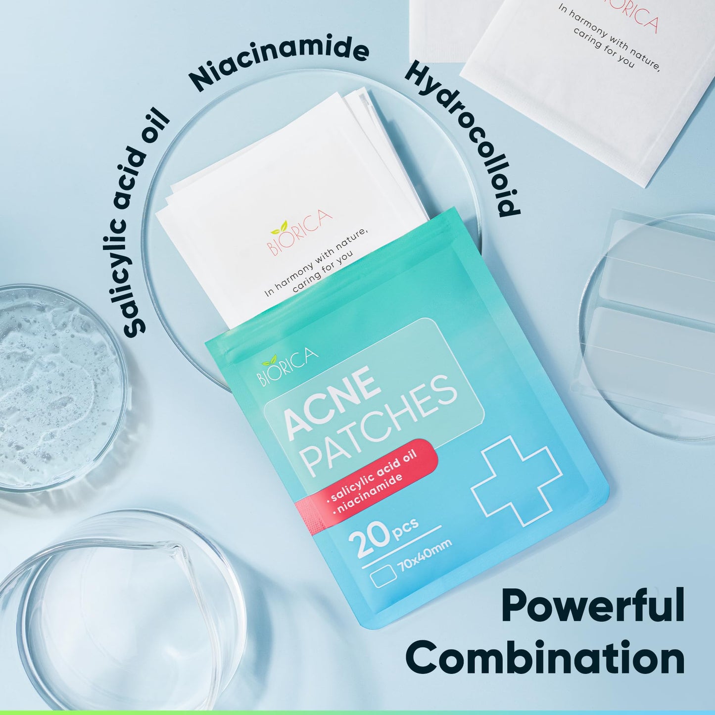 BIORICA Pimple Patches for Face with Tea Tree Oil. Hydrocolloid Acne Pimple Patches. Blemish Patches, Acne Dots, Pimple Stickers, Acne Patch and Pimple Patch