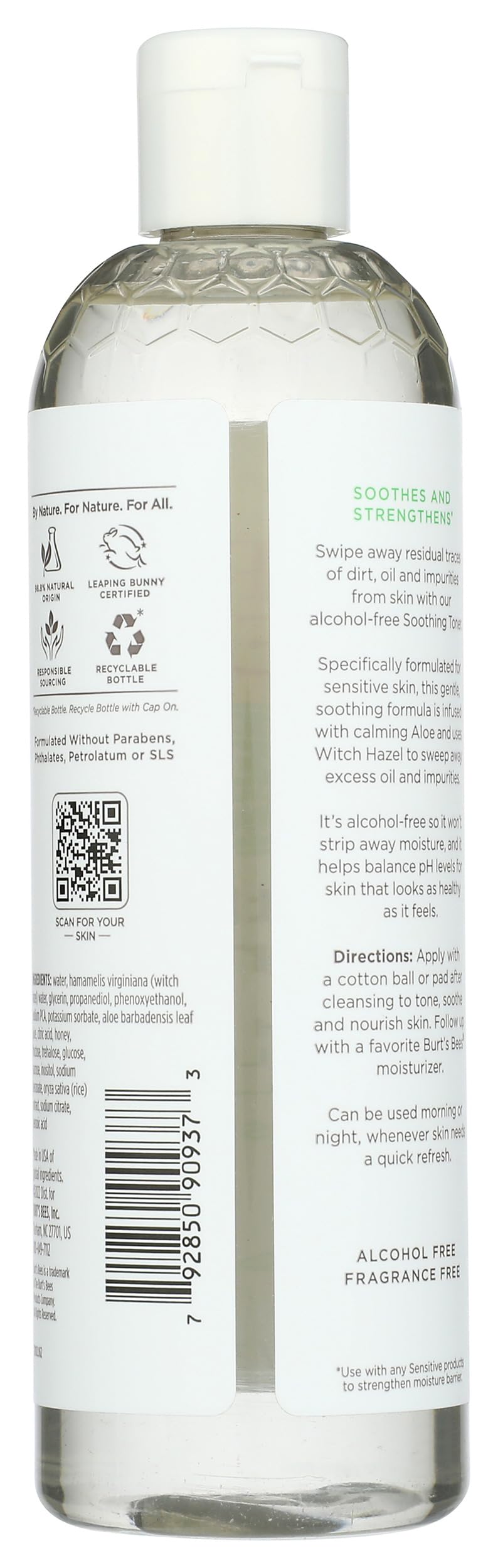Burts Bees Sensitive Toner With Aloe Vera Unisex 12 oz