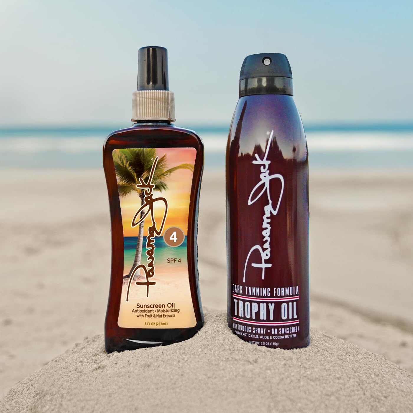 Panama Jack Trailblazer Set - Amplifier & Trophy Suntan Tanning Oil Spray SPF 0