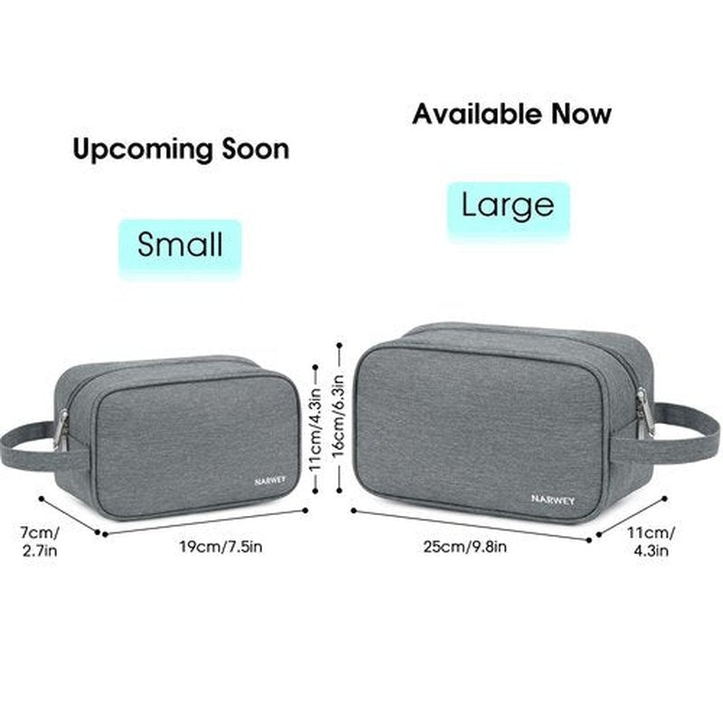 Narwey Travel Toiletry Bag for Men and Women Traveling Dopp Kit Shaving Bag for Toiletries Accessories (Grey)
