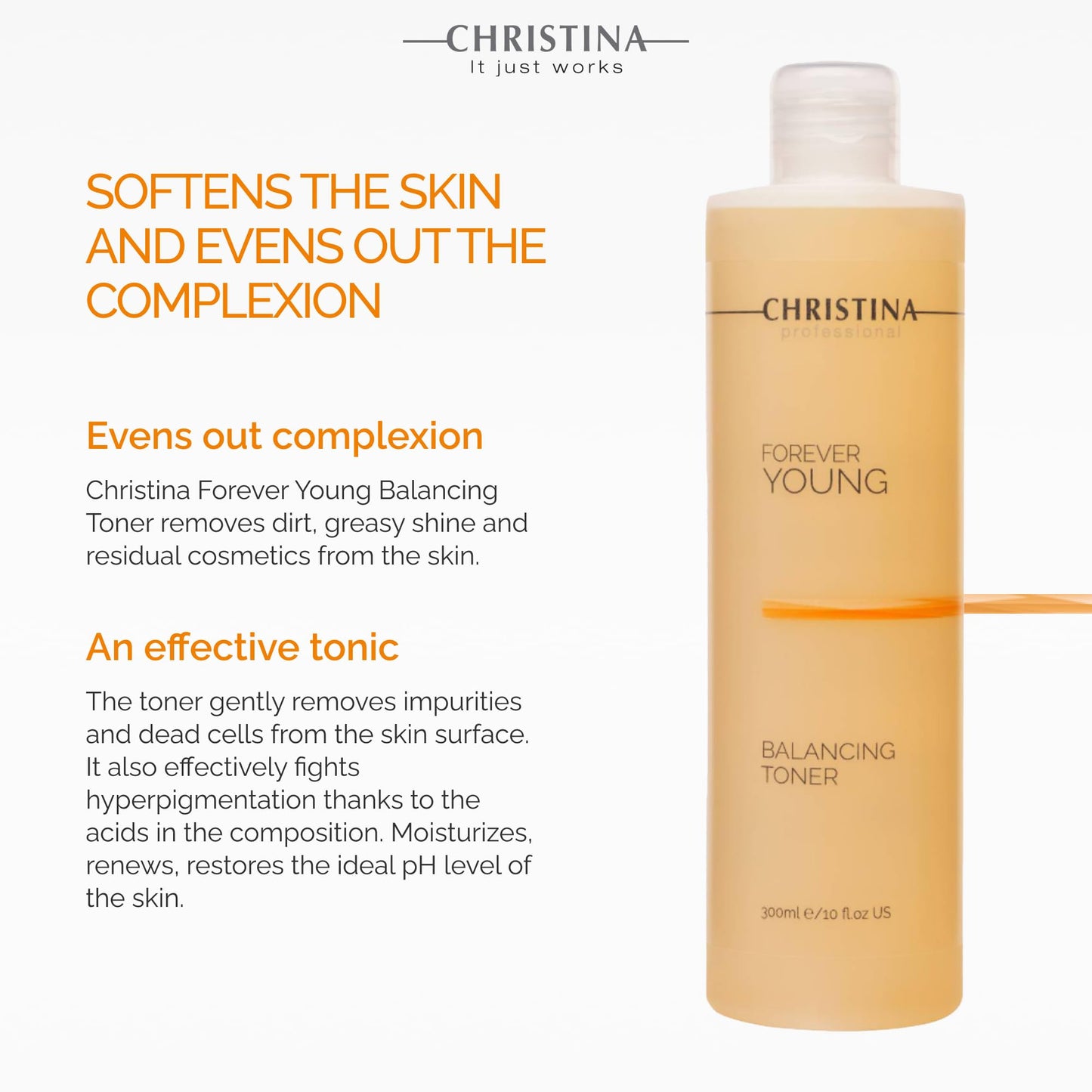 Christina - Forever Young - Balancing Toner for Oily and Combination Skin, pH 3,2-3,7 (300ml)