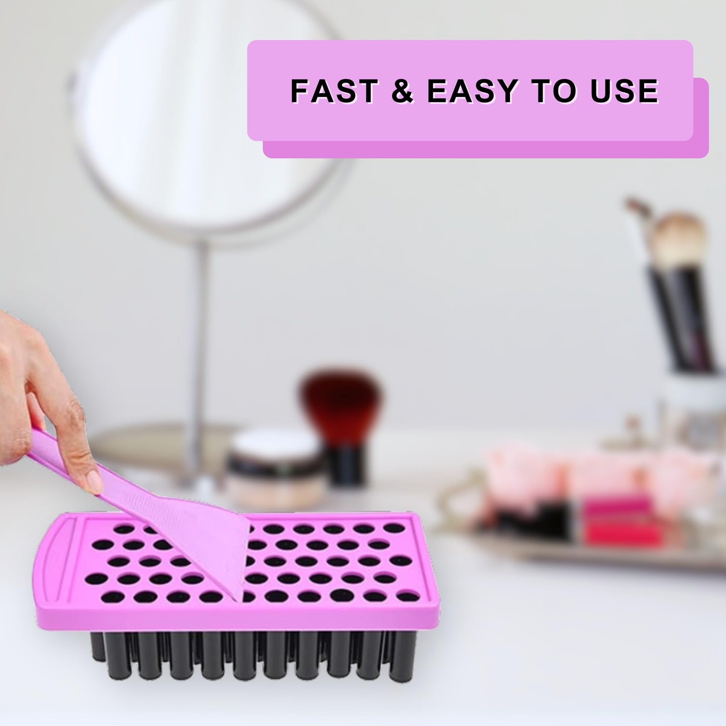 Kare & Kind Lip Ba lm Filling Tray Kit - 1x Filling Tray, 1x Spatula, 50x Lip Balm Tubes (Black), 50x Writable Sticker (3 colors), 50 Printed Stickers (Transparent) - DIY Homemade Lip Balm