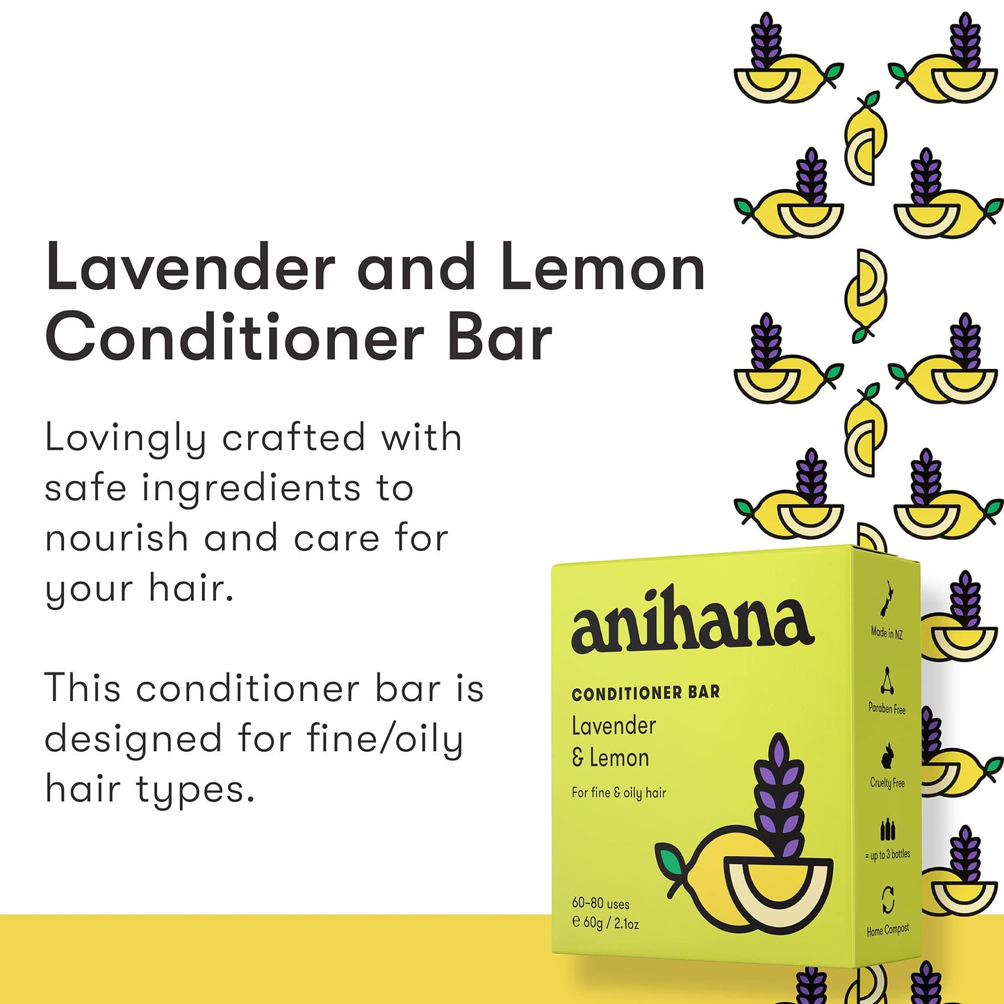 ANIHANA Shampoo and Conditioner Bars for Thin Fine Oily Hair, Gives Hair Volume & Body, Natural Healthy Look and Shine, Paraben Free