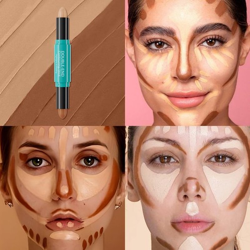 Vawolecy Dual-Ended Contour Stick, Face Shaping & Contouring Stick, Highlighter Makeup Pen for All Skin Tones