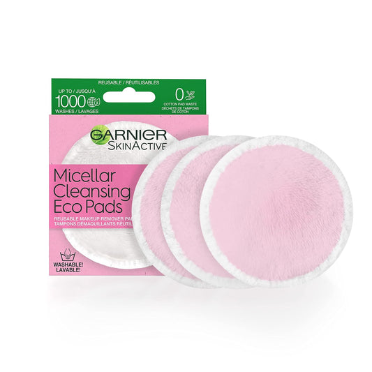 Garnier Micellar Cleansing Eco Pads - Reusable Ultra-Soft Microfiber | 3 Pack