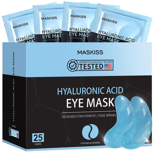 Maskiss Under Eye Patches (25 Pairs), Hyaluronic Acid Eye Masks for Dark Circles Puffy Eyes Undereye Bags, Collagen Eye Patches for Wrinkles and Hydrate, Eye Skin Care Christmas Gift for Women & Men