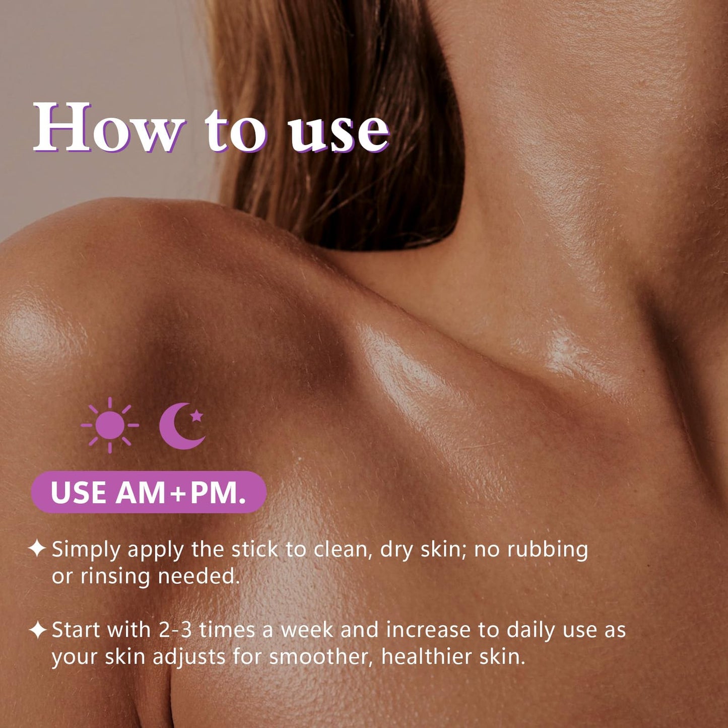 Glycolic Acid Body Scrub Stick for Rough & Bumpy Skin - 7% AHA + 0.5% BHA Exfoliating Stick with Shea Butter, Gentle Chemical Exfoliator for Arms, Legs, Back, 2.65oz for Men & Women